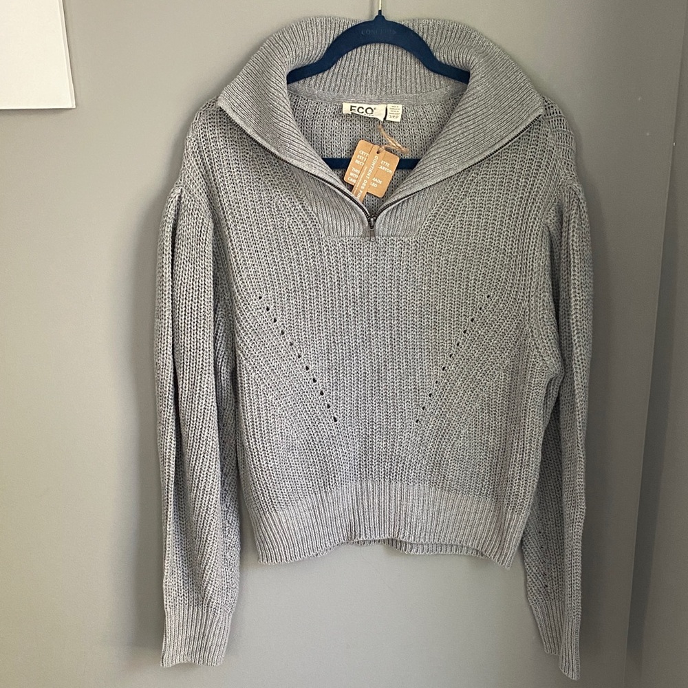 Gray Cowl Neck Sweater for Women